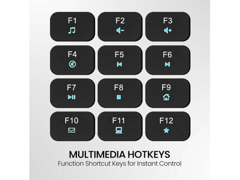 Portronics Ki-Pad 3 USB Wired Keyboard with Large Keycaps, Noise-Free Typing, Fn Multimedia Hotkeys, Full-Size Layout with Num Pad, Ergonomic Design, 1.5m USB Cable, for Laptop, PC, Mac - Black view 4