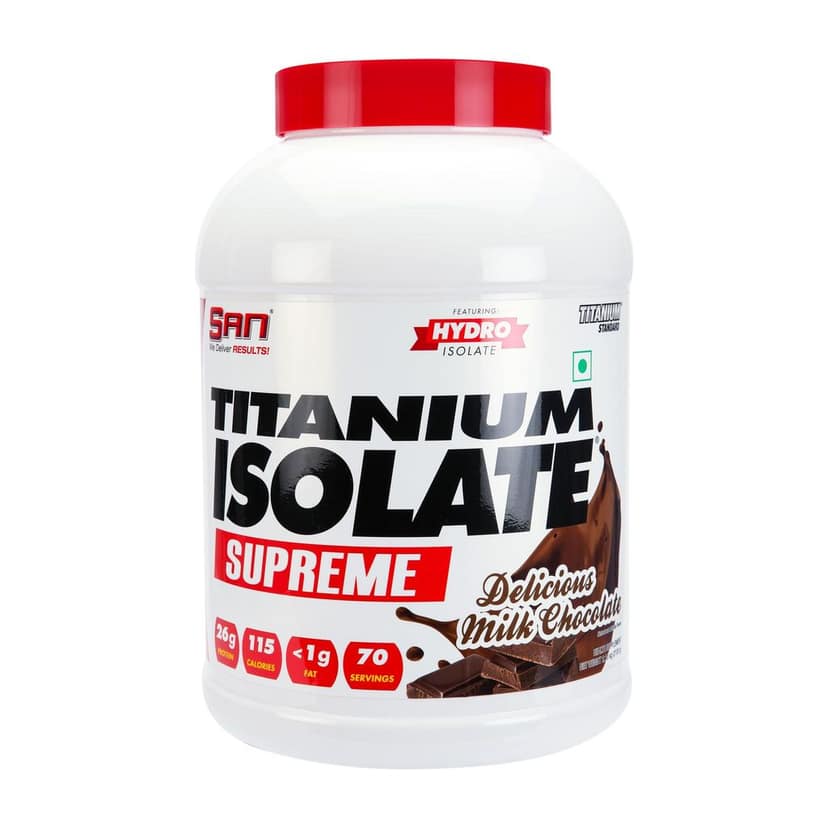 San Nutrition Titanium Isolate Supreme | Whey Protein Powder | 26g protein | Hydrolyzed Whey Protein Isolate |