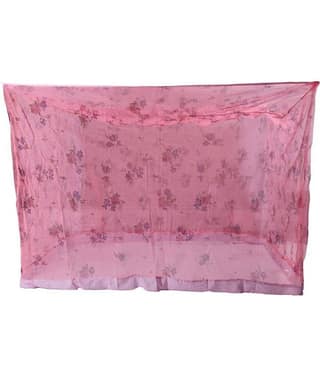 Riddhi Mosquito Net, Machardani Pink Polyester Mosquito Net, Machardani with Border