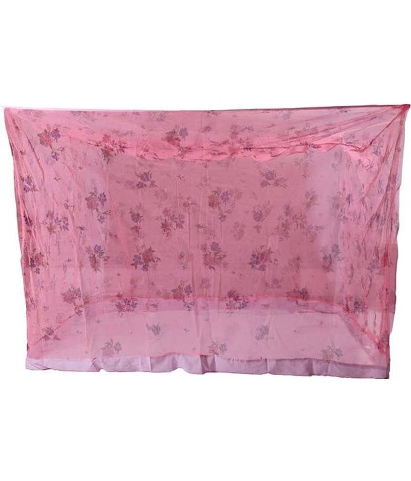 Riddhi Mosquito Net, Machardani Pink Polyester Mosquito Net, Machardani with Border