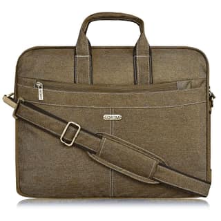 LOREM Tan Color Faux Leather 10L Laptop Messenger Bag For Men & Women BG14