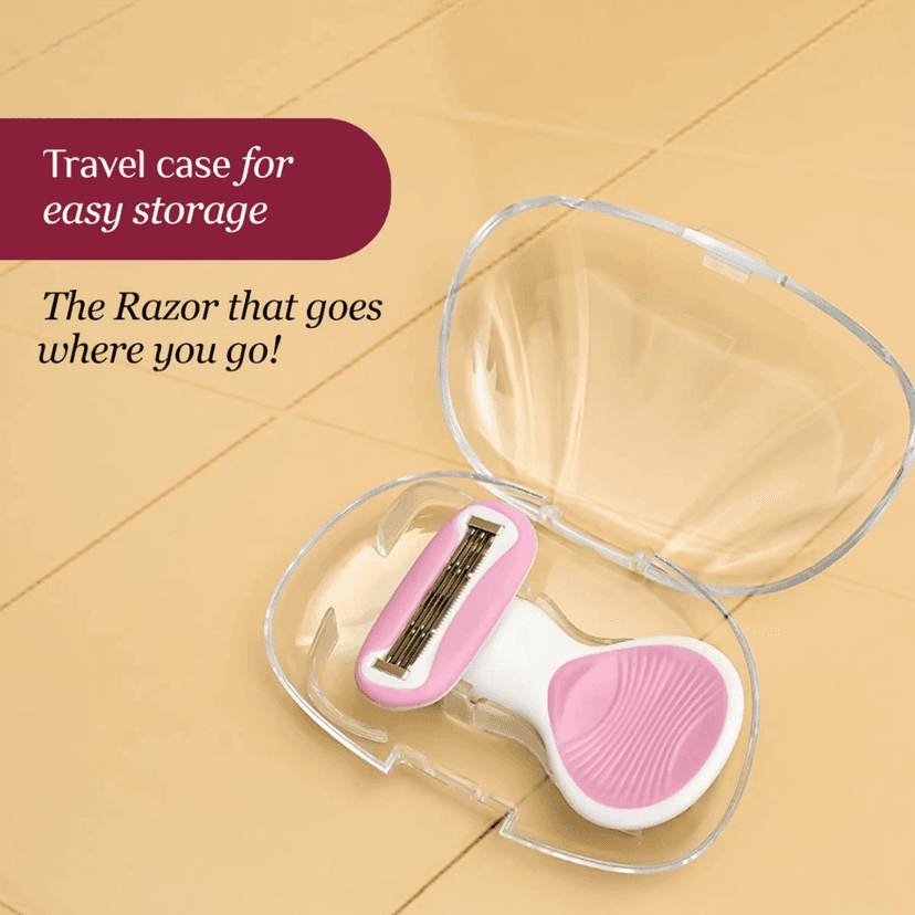 Ossden Body Razor for Womens Hair Removal | With Travel Case | 5-Blade Precision (Pack of 1) view 3