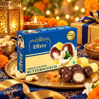 DHRUVINSRI Choco Coated Butterscotch Nuts – Crunchy Chocolate Delight, 32 Grams, Medium Sugar Coating, More Nutty, Healthy - 50 Grams/Pack