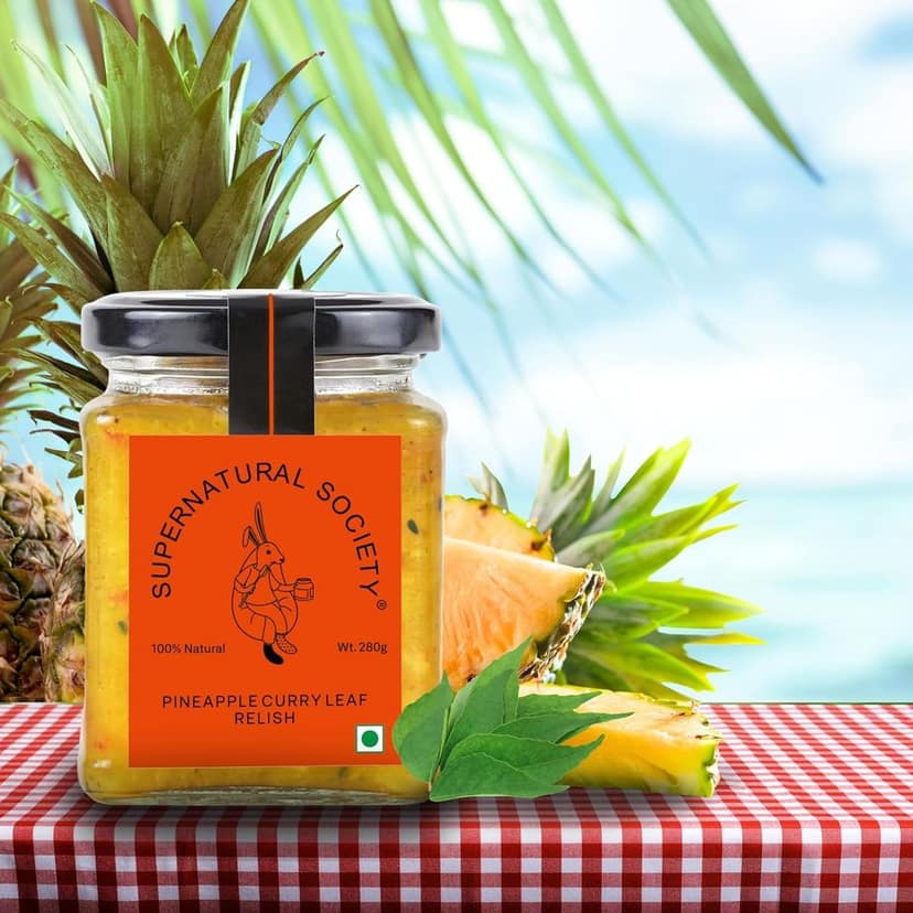 Supernatural Society - Pineapple Curry Leaf Relish 280g | Crafted from Fresh Pineapple and Fragrant Curry Leaves, Infused with Flavorful Spices | Taste The Uniquely Delicious Flavor view 3