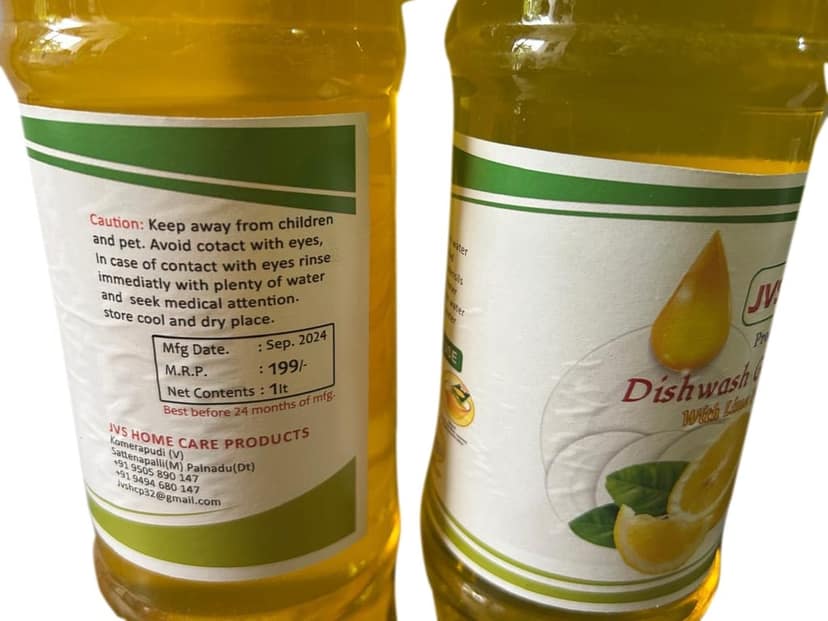 JVS Dishwash Gel with Lime Power, 1 litre view 4