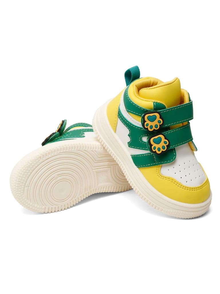 Colorpop Toddlers' High Ankle Sneakers - Yellow & Green (Unisex) view 6