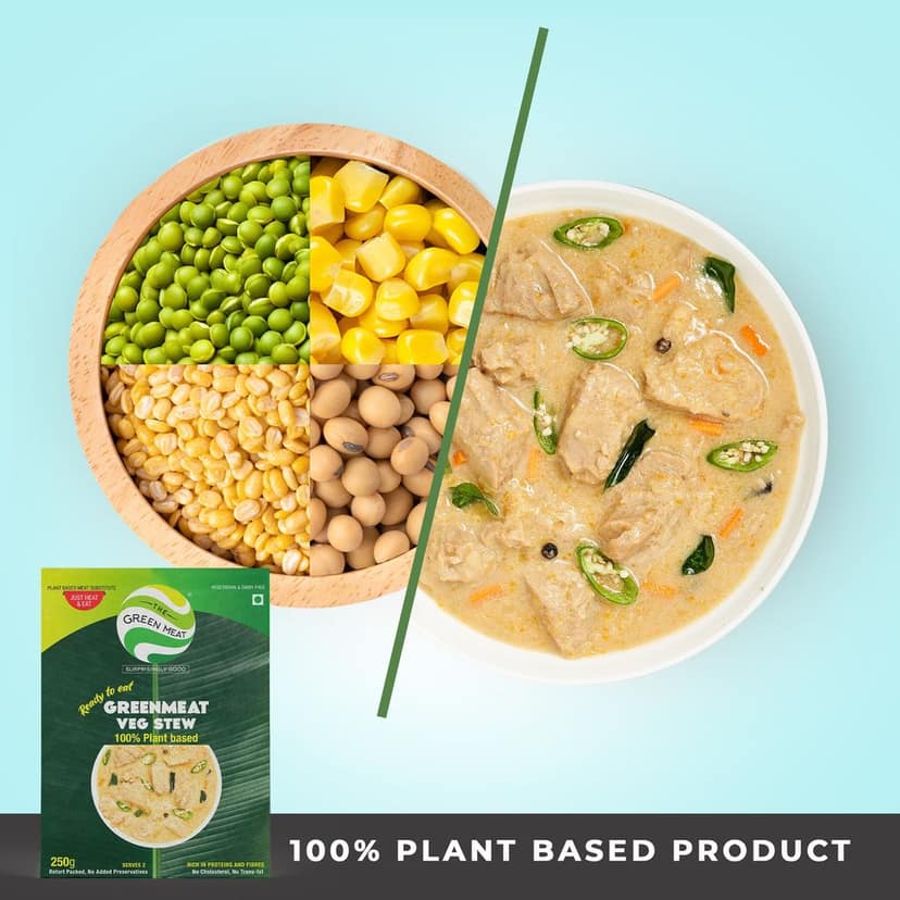 Greenmeat Veg Stew | Plant based & Vegetarian Meat Substitute | Ready to Eat | 250g view 4