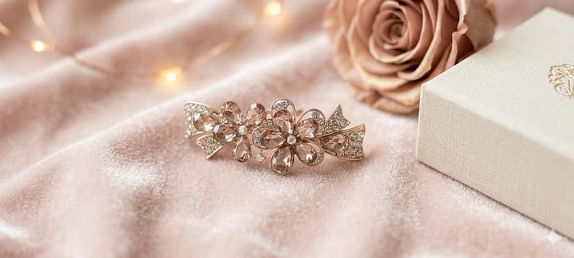 Luxury Floral Crystal Hair Barrette