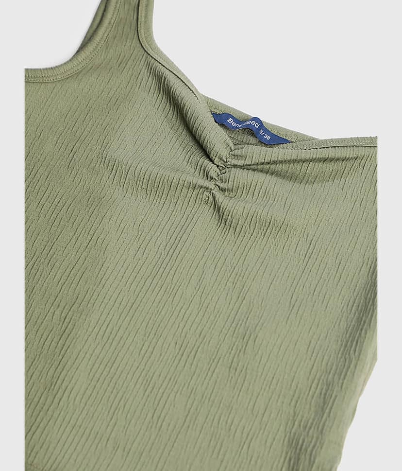 Bene Kleed Women's Cotton Blend Drawstring Top ( Green ) view 6