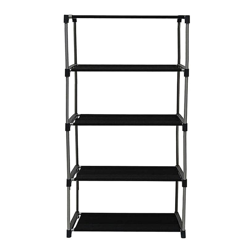 PHILOSHOP 4-Shelves Durable Metal Frame Modular Collapsible Wardrobe with 10-Inch Gapping in each Shelf & 100 GSM Fabric in Multicolor view 2
