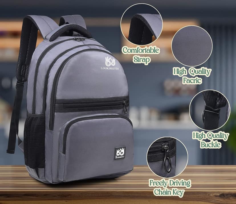 Medium 30 L Laptop Backpack for Men and Women|Unisex|College Bag for Boys and Girls|office |School Bag|Trendy |Stylish (CODE-KLMNA) view 8