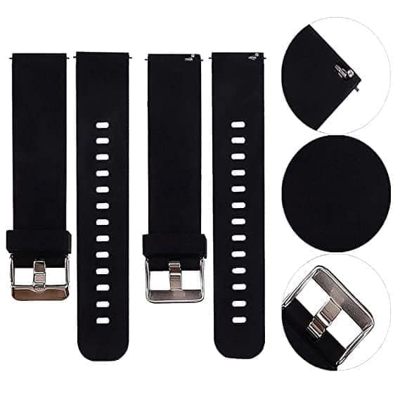 Exelent 19mm Soft Silicone Smartwatch Band Black view 3