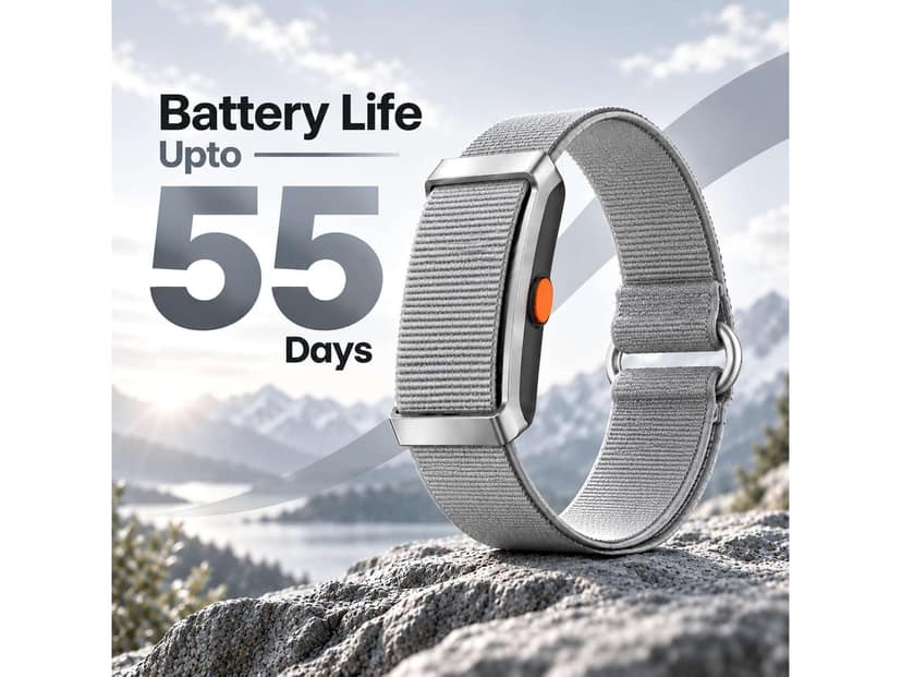 Zebraa Keeper Smart Fitness Band – No Subscription, Free Additional Strap, SpO2, Heart Rate & Sleep Monitor with 100+ Sports Modes ( Silver ) view 2
