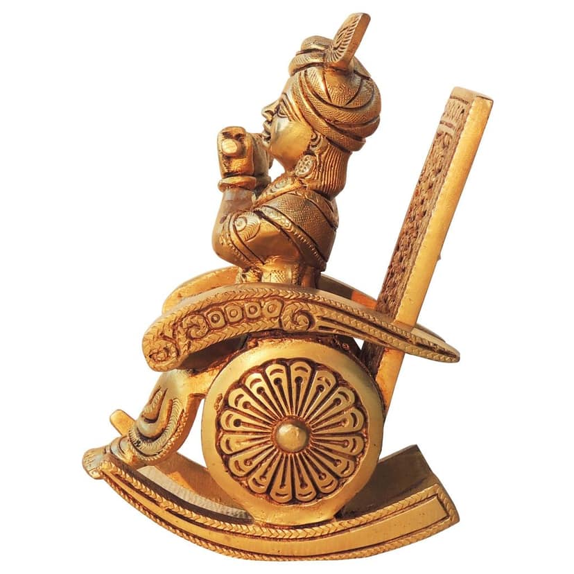 Brass Showpiece Krishna With Chair God Idol Statue (BSMAS1777 D) view 4