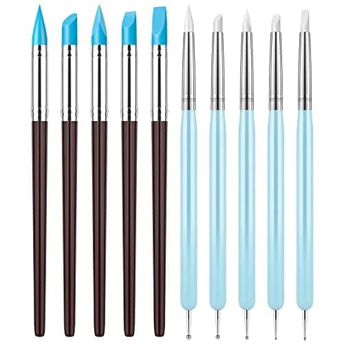 Clatoon 10Pcs Silicone Clay Sculpting Tool, Modeling Dotting Tool view 2