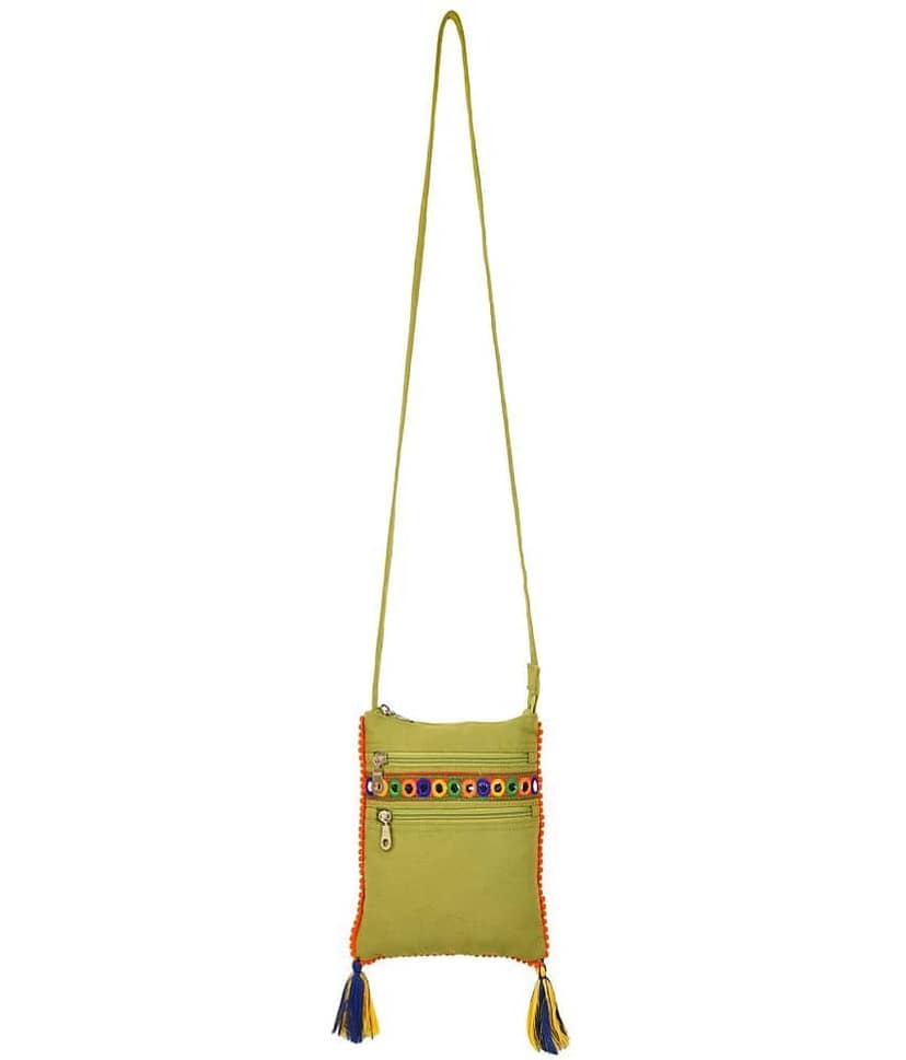 Anekaant Sling Bag Canvas Set of 1 ( Green ) view 2