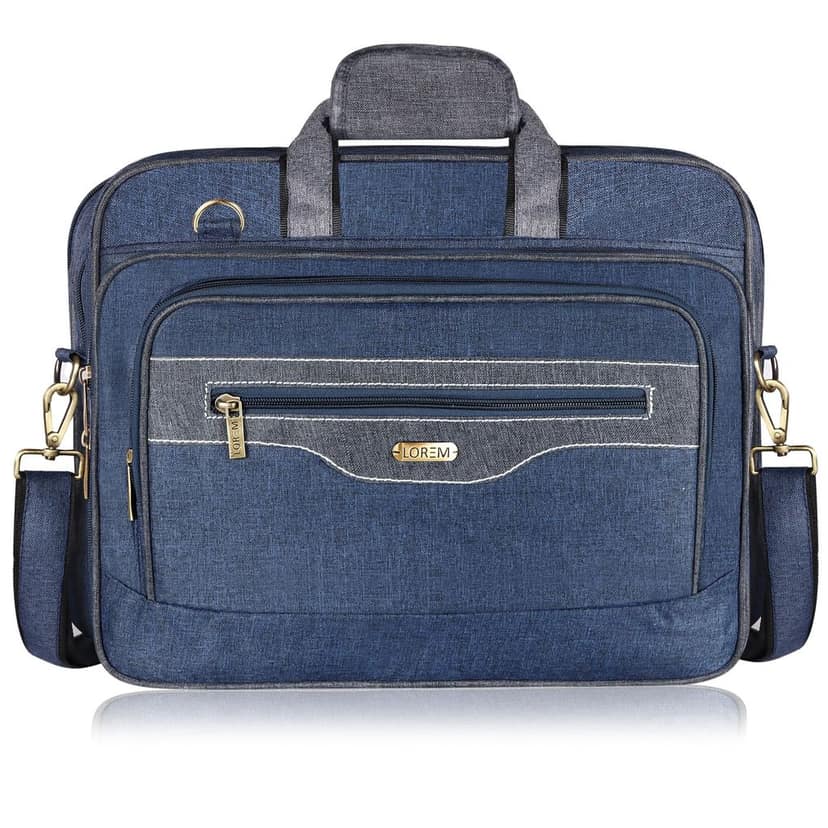 LOREM Blue & Grey Color Linen fabric 28L Laptop Messenger Bag For Men BG108