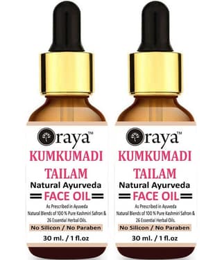 ORAYA Ayurvedic Kumkumadi Talim Face Oil For Skin Brightening & Glowing Face Serum 60 ml Pack of 2