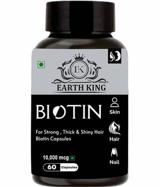 Earth King Biotin Capsule For Hair Growth & Hair Care Capsule, 60 Capsules (Pack of 1)