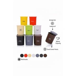 (Pack of 8) Kitchen Storage Spice Boxes for Kitchen Plastic Containers Set Spice Jars Kitchen Storage Masala Storage Organizer Containers Boxes 300 ML Each (Multicolor) view 3