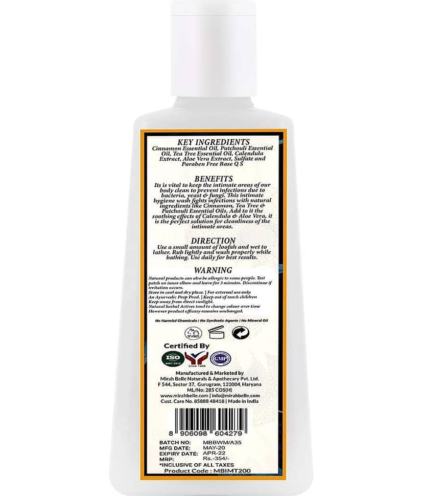 Mirah Belle Male Intimate Hygiene wash for men Cleanser 200 mL view 2