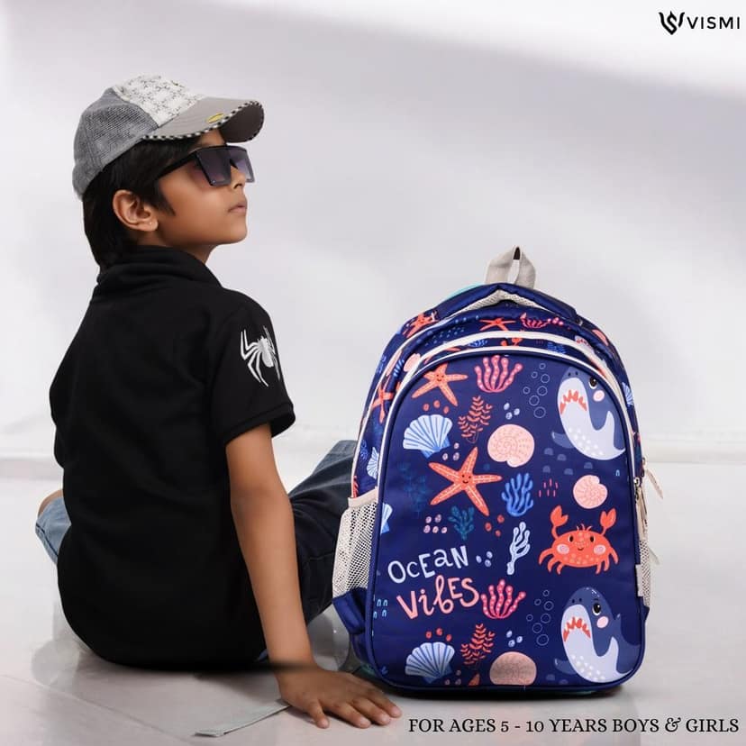 VISMIINTREND School Backpack Bags for Kids | School Bags | Water Resistant | Casual | Picnic | Travel | 5 to 10 Years School Backpack | Bag for Boys | Girls view 7