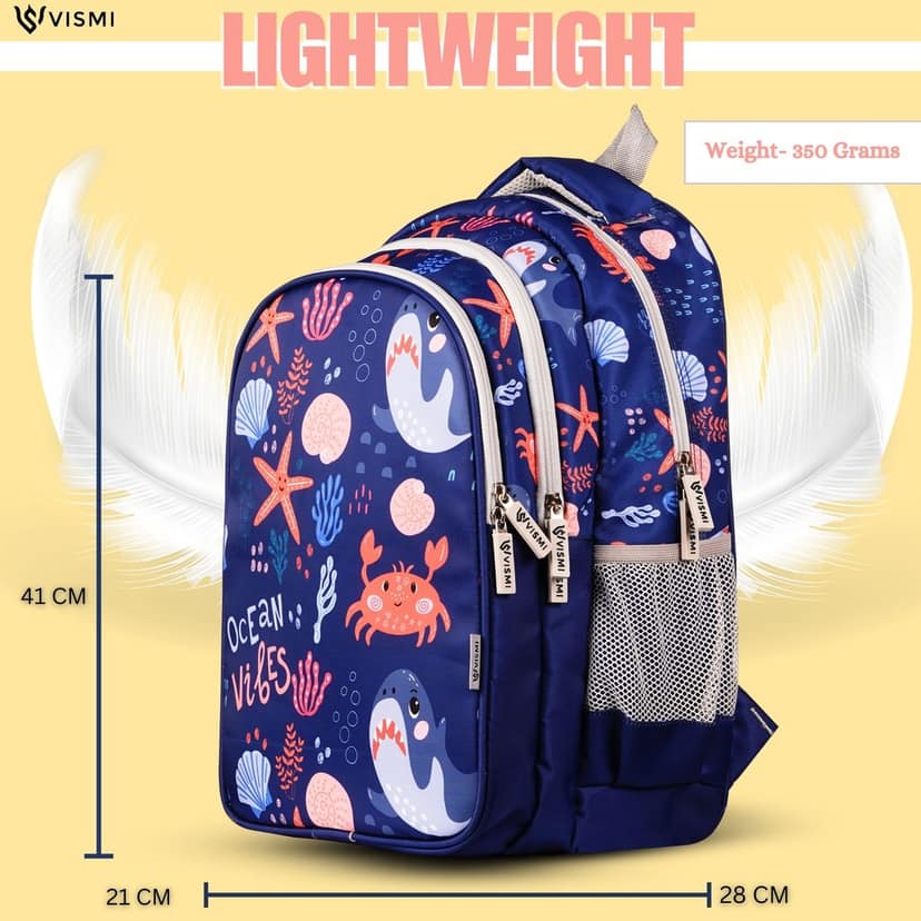 VISMIINTREND School Backpack Bags for Kids | School Bags | Water Resistant | Casual | Picnic | Travel | 5 to 10 Years School Backpack | Bag for Boys | Girls view 8