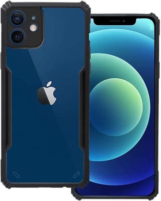 PLUGTECH Slim Shockproof Case | Matte Black Soft | Drop Protection | Precise Cutouts | Premium Mobile Cover for iPhone 12
