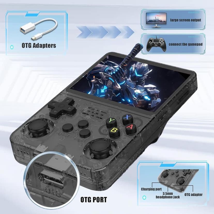 R36S Retro Game Console 3.5" IPS, 64GB 20000+ Games, 13+ Emulators, Portable Handheld for Kids/Adults (Multicolor) view 5