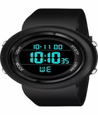Om Collection - Black Silicon Digital Men's Watch