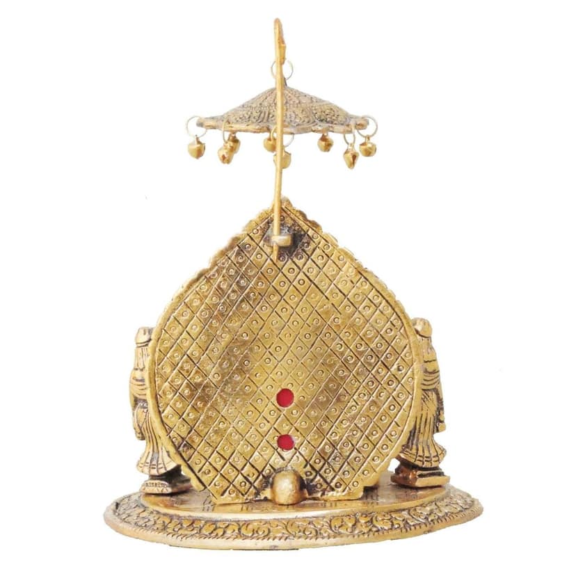 Aluminium Ganesh Ji Idol With Riddhi Siddhi � Gold Finish Showpiece, Height : 8.5 Inch (ASMAS133 G) view 3