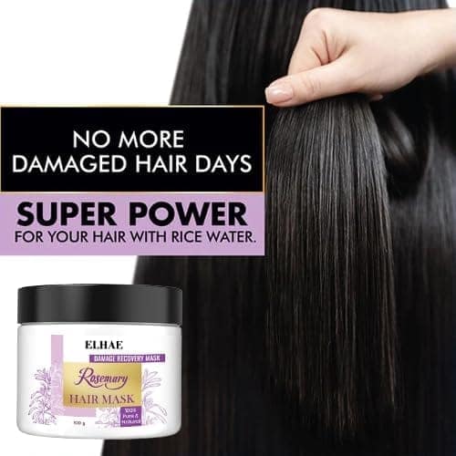 ELHAE Rosemary Hair Mask for Damage Recovery � Deep Conditioning & Nourishment for Healthier, Stronger Hair � 100% Pure & Natural, 100g view 4