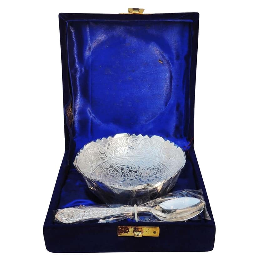 Brass Showpiece Bowl with Silver finish (BMAS009) view 3