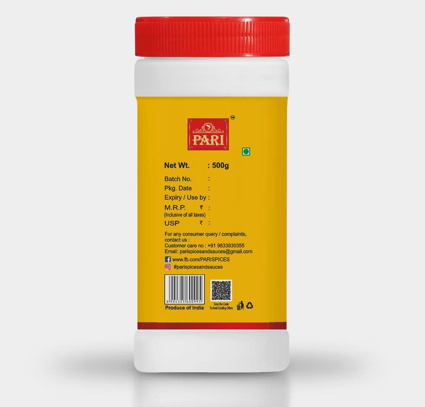Pari Chhole Masala Powder | Chana Chole Masala | Punjabi Chana Masala | Amritsari Chhole Masala | No Added Colour & No Added Preservatives | (Pack of 1 x 500g Jar) view 4