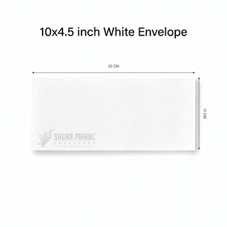 10 x 4.5 Inch White Envelope 90 GSM - Professional White Envelope for Business Letters , box of 250pcs