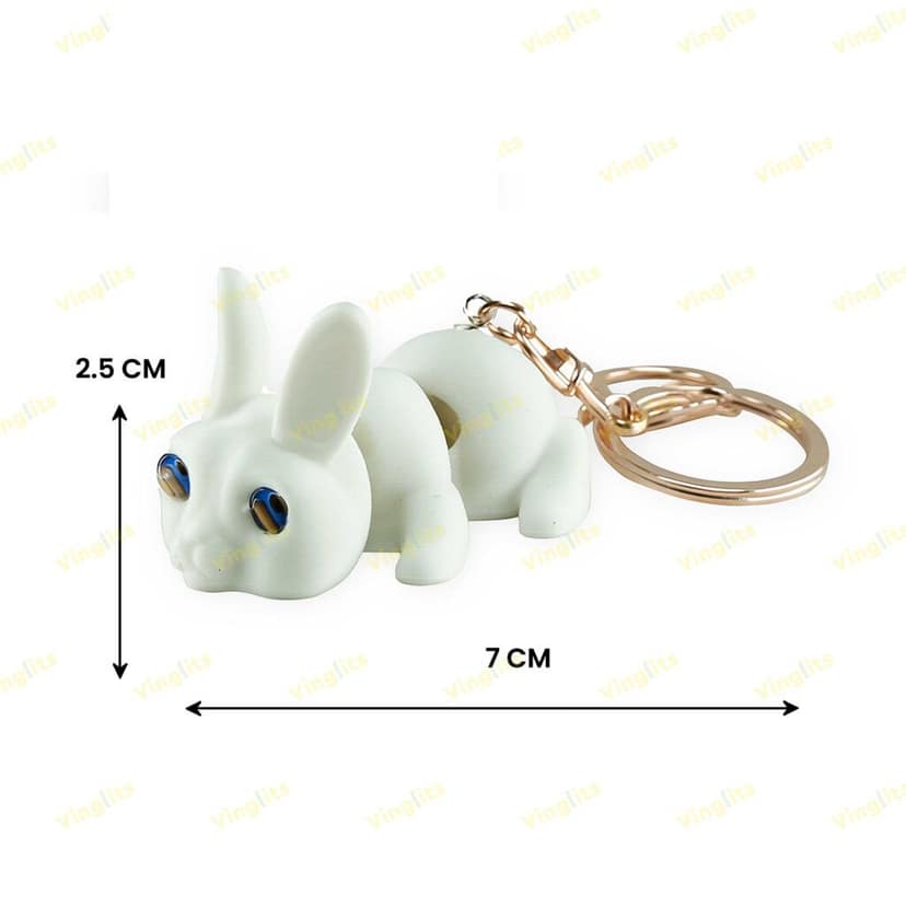 Vinglits Farm Buddies 3D Printed Keychains – Animal Toys, Pocket-Friendly Keyrings, Stress Relief Desk Toy for Kids (Barney – The Bunny Keychain, Medium) view 4