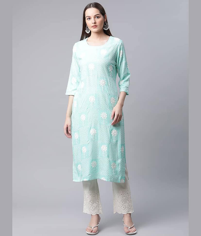 AMIRA'S INDIAN ETHNICWEAR - Green Straight Rayon Women's Stitched Salwar Suit ( Pack of 1 )