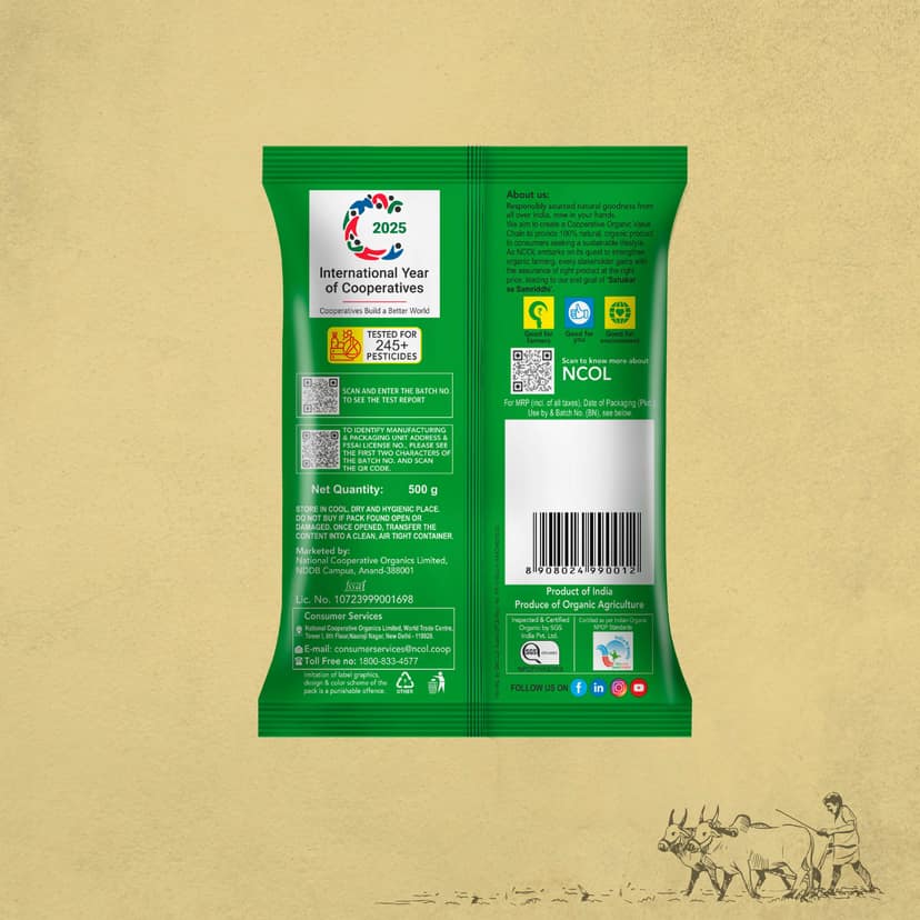 Bharat Organics Unpolished Urad Whole - 500g view 2