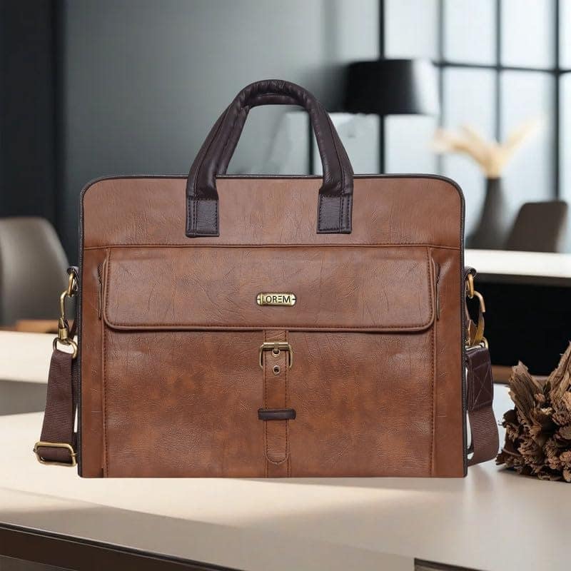 LOREM 10L Faux Leather Messenger Bag For Men-UF view 2