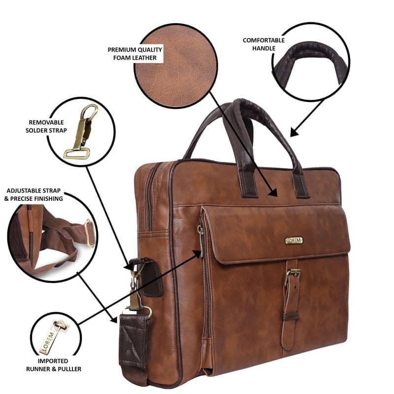 LOREM 10L Faux Leather Messenger Bag For Men-UF view 4