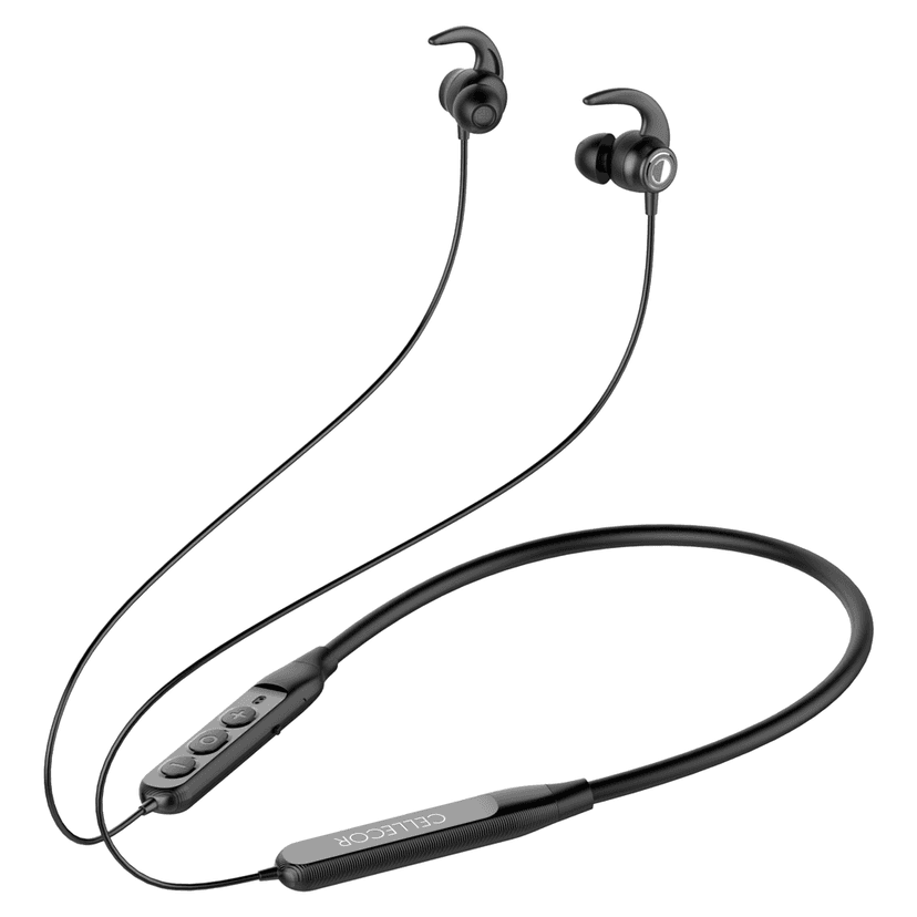 Cellecor Wireless Waterproof Neckband with 25 Hrs playtime Headphone Bluetooth - Black