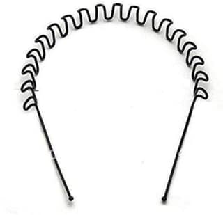 Unisex Black Zigzag wavy metal black hairband for MEN and WOMEN Hair Band