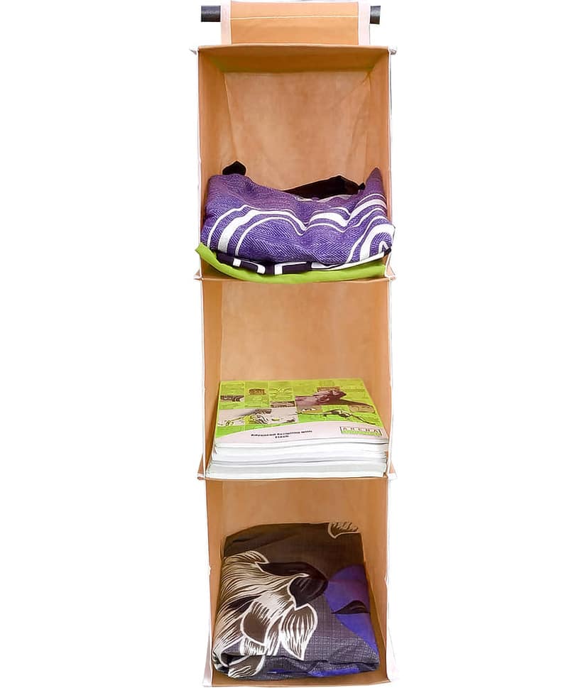 Sh Nasima Hanging 3 Shelf Closet Cloth Organizer Wardrobe Organiser Hanging Organizer for Almirah Regular Organizer Pack Of 1