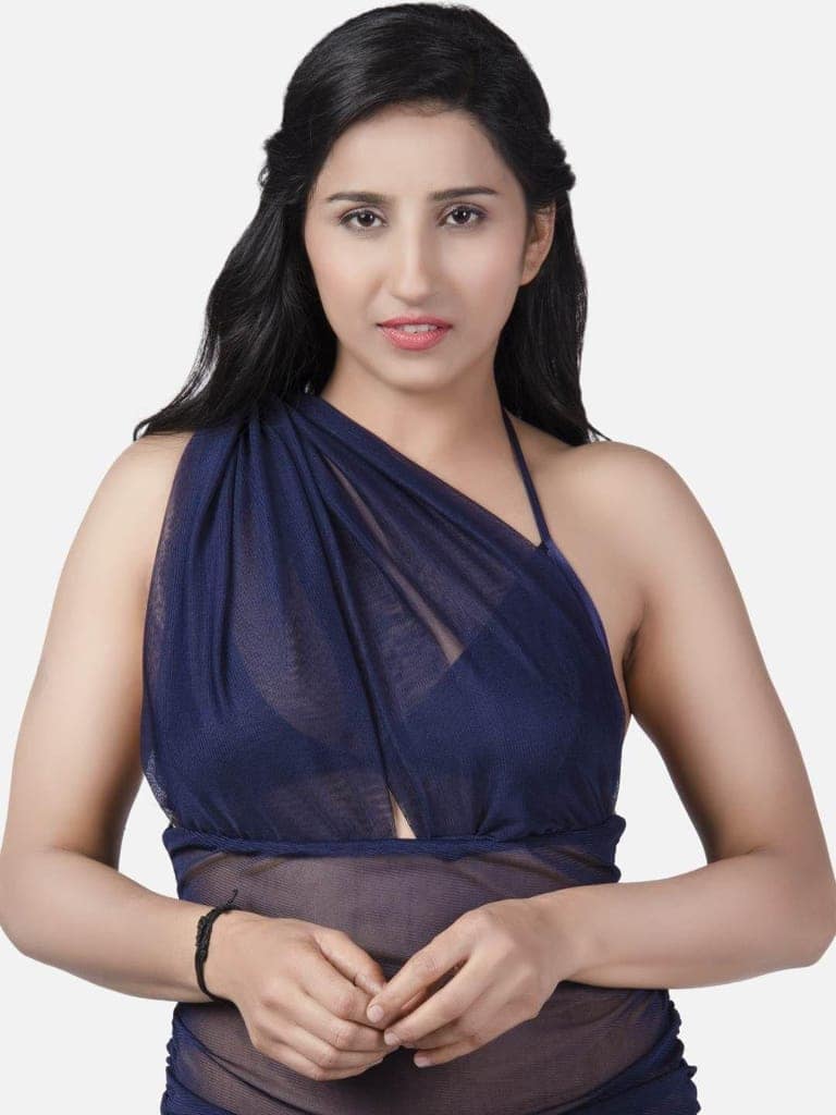 Sheer Net Hot Navy Babydoll Bikini Night Dress for Honeymoon K11N view 7