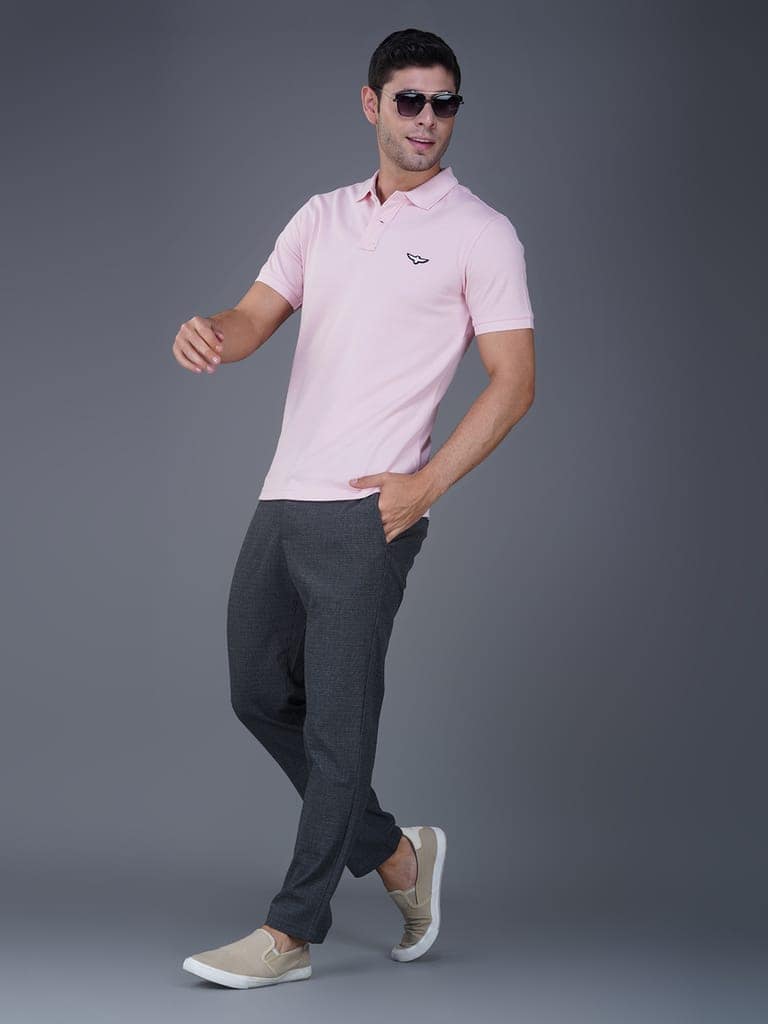 Solid Polo Shirt - Peach Skin view 6