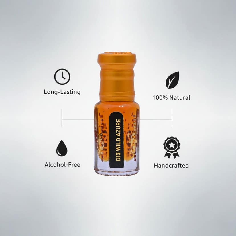 alnaqi fragrances Wild Azure - Fresh Aromatic Men’s Attar, Alcohol Free Spicy-Citrus-Oil, Long Lasting Pocket-Ittar, Premium Designer-Scent view 4