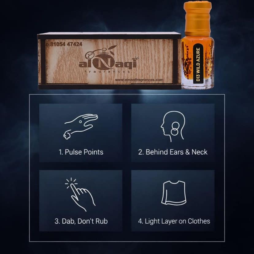 alnaqi fragrances Wild Azure - Fresh Aromatic Men’s Attar, Alcohol Free Spicy-Citrus-Oil, Long Lasting Pocket-Ittar, Premium Designer-Scent view 5