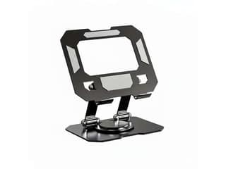 SOOPII Heavy-Duty Metal Tablet Stand Holder with 360 Rotating Base, Multi-Angle Adjustable, Sturdy & Universal Compatibility for All Tablets, iPad - Black