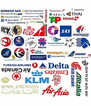 iDream Airline Logo Aviation Travel Trip Stickers DIY for Suitcase, Laptop etc. (Set of 50)