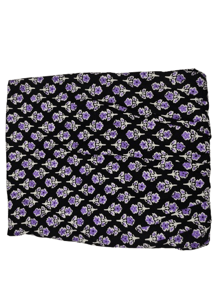 Women's Cotton Nightgown, Purple Floral Print, Knee-Length, Round Neck, Short Sleeves, view 2